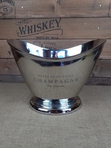 Decorative Heavy duty nickel plate engraved champagne bucket - Picture 1 of 15