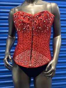 Vintage Velvet Laced Corset Top Swarovski Crystals Hand & Faux Pearls Hand Made