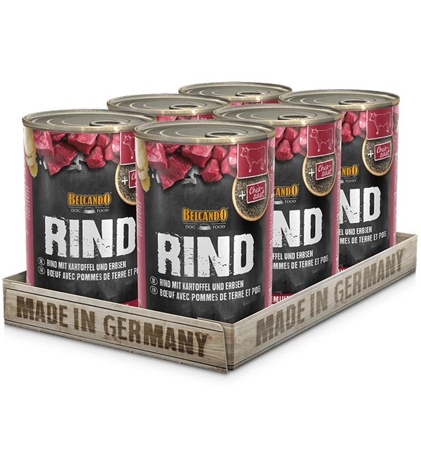 BELCANDO Rind mit Kartoffel & Erbsen 6x400g Nassfutter Hundefutter Dosen Futter - Bild 1 von 1