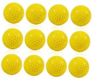Baseballs 12 Pack Dimpled Baseballs, 9-Inch Pitching Machine Baseballs Yellow - Picture 1 of 7