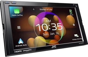 JVC KW-M875BW Double DIN Bluetooth WiFi USB Car Receiver with 6.8" Touchscreen - Picture 1 of 10