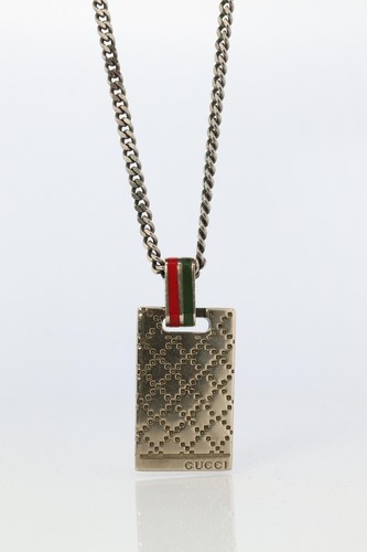 Collana Gucci vintage. Ciondolo Diamantissima Gucci Logo Argento Sterling