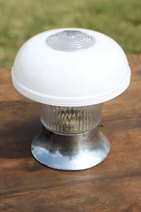 Vintage Skyscraper Art Deco Ceiling Light Fixture Glass Globe Shade School House - Picture 1 of 8