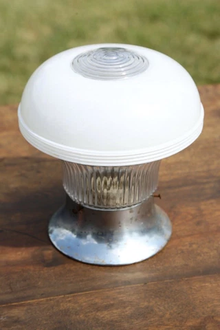 Vintage Skyscraper Art Deco Ceiling Light Fixture Glass Globe Shade School House Cover