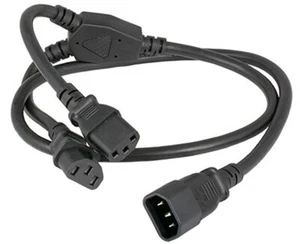 Premium 3FT Universal IEC320 Power Y Split Cord With 2 IEC320 C13 Plugs - Picture 1 of 5