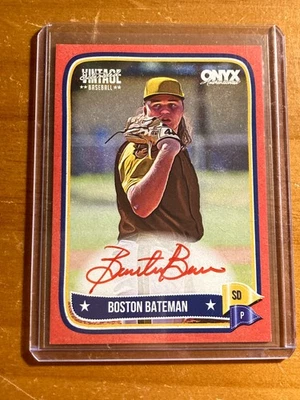 2024 Onyx Vintage Auto Boston Bateman /25 #VABOBA Red Autograph - Image 1 of 2