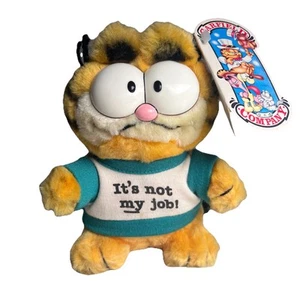 Vintage Garfield Plush Stuffed Animal Dakin 1981 "It's Not My Job!" 6" Toy - Picture 1 of 11