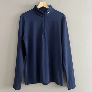 Pullover de golf KJUS para hombre Ethan capa media 1/2 cremallera UPF 50+ elástico acanalado azul marino talla L - Imagen 1 de 16