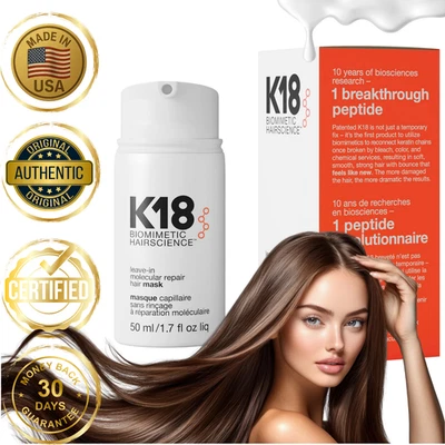 K18 Leave-In Molecular Repair Hair Mask 50ml – Réparation Profonde - Neuf - Imagen 1 de 4