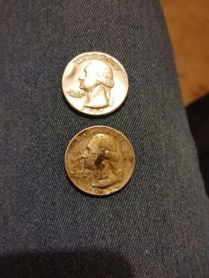 Set Of 2 1965 Error Quarter No Mint Mark - Image 1 of 4