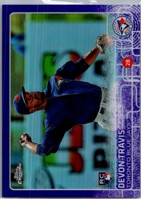 2015 Topps Chrome Devon Travis Purple Refractor /250 Toronto Blue Jays #184 - Image 1 of 2