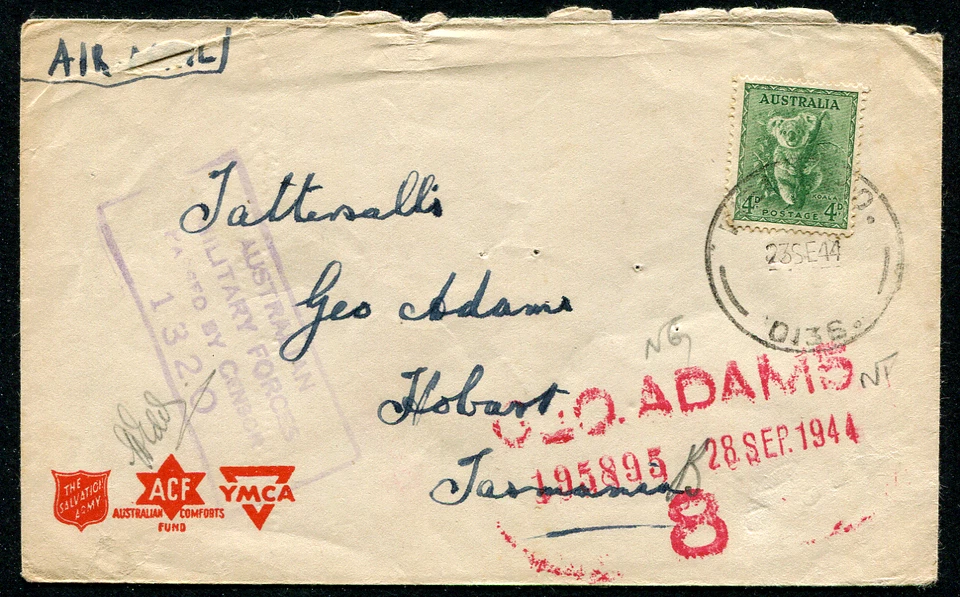 AUSTRÁLIA (25764): Carimbo postal/capa 1944 do censor das forças militares "1320" - Imagem 1 de 1