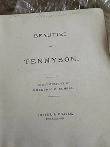 Beauties Of Tennyson Illustrated by Frederic B Schell 1885 Porter & Coates - Imagen 1 de 10