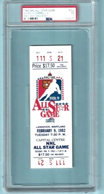 1982 NHL All Star Game FULL Ticket graded PSA 7 - Image 1 of 2
