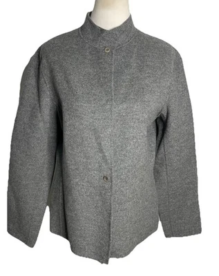 Chaqueta Blazer Oscar De La Renta Gris Manga Larga Fieltro Lana Preppy Clásica 12 Foto 1 de 4