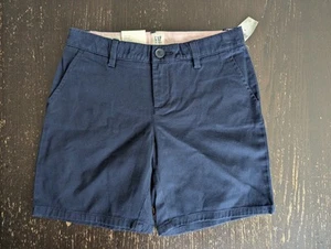 NWT Gap Kids Classic Chino Navy Shorts Girls 10 Regular - Picture 1 of 5