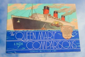 CUNARD WHITE STAR LINE RMS QUEEN MARY "COMPARISONS" ORIGINAL BUCH UM 1936 SEHR GUTER ZUSTAND - Bild 1 von 13