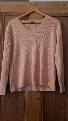 Lands' End Women's Vintage 90s Wool Cable Knit Fisherman Jumper Size XL 18-20 - Image 1 of 4