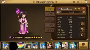 SummonerWar Dark Desert Queen NEPTH +64 LD +230 11 Years+ Tons Scrolls (GLOBAL) - Picture 1 of 6
