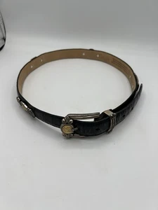 Brighton Museum Collection 1996 Greco-Roman Coin Belt Black Alligator Print M - Bild 1 von 6