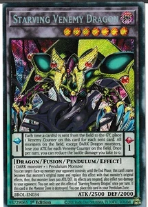 Starving Venemy Dragon Yugioh! BROL-EN034 Brothers of Legend 1st Edition - Picture 1 of 2