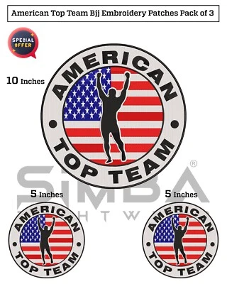3 Pcs American Top Team BJJ Gi Patches BJJ Shop Patches BJJ Embroidery Patches - Image 1 of 4