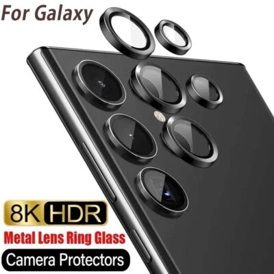 For Samsung S25 S24 S23 Plus S24 Ultra Ring Tempered Glass Camera Lens Protector