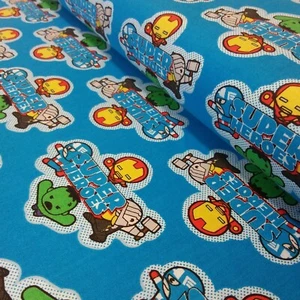 Marvel Comics Mini Súper Héroes Kawaii Azul Tela de Algodón para 50cm C8 - Imagen 1 de 8