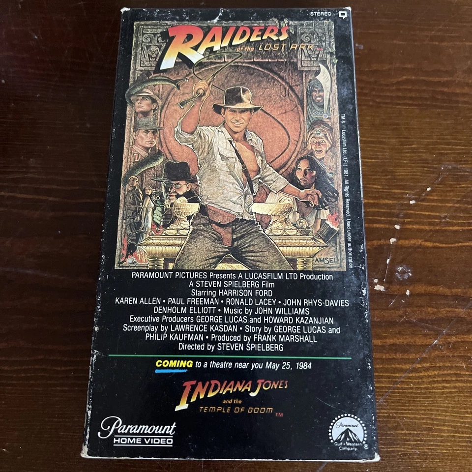 Raiders of the Lost Ark VHS Paramount 1981 First Release Steven Spielberg Rare  - Image 1 of 4
