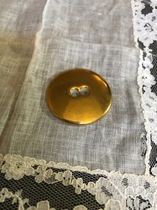 Vintage Gold 2 Hole Ceramic Large Button JJ-24 - Picture 1 of 4
