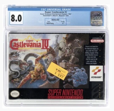 NINTENDO SNES (1997) SUPER CASTLEVANIA IV (THIRD-PARTY SEAL/A) CGC 8.0. - Image 1 of 2