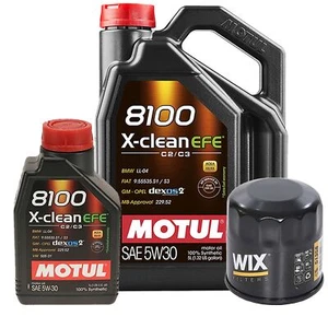 6L Motul 8100 X-CLEAN EFE 5W30 Wix Filter Engine Motor Oil Change Kit API SN - Picture 1 of 1