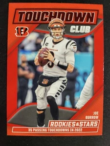 2023 Rookies Stars Joe Burrow TOUCHDOWN CLUB RED FOIL card #TD-7 Bengals - Picture 1 of 2