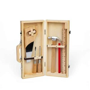 Caja de herramientas Bigjigs Toys hágalo usted mismo - 6 piezas herramientas de madera para niños de 5+ años - Imagen 1 de 8