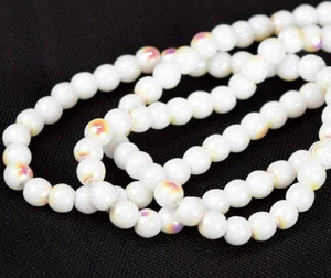 Czech Glass Round Beads Size 3 mm " WHITE AB "(100) pcs - Picture 1 of 1