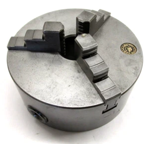 YAMAKAWA 6-1/2" THREE-JAW LATHE CHUCK w/ PLAIN BACK MOUNT - Picture 1 of 7