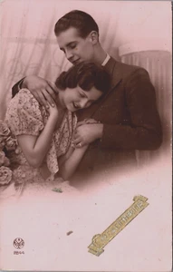 Pareja romántica CuddleVintage RPPC B183 - Imagen 1 de 2