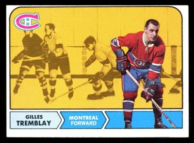 1968-69 TOPPS NHL HOCKEY #66 Gilles Tremblay EX-NM Montreal Canadiens Card - Image 1 of 2