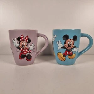 Disney Store Mickey and Minnie Mouse Blue and Purple Mug Set - Picture 1 of 10
