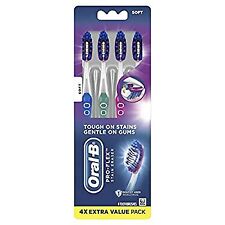 3D White Luxe Pro-Flex Manual Soft Toothbrush, 4 Count