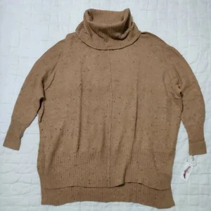 Jessica Simpson übergroßer Langarm Kuhhals beige Chenille Konfetti Größe XS - Bild 1 von 11