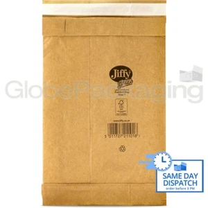 20 x PB1 JIFFY GREEN HEAVY DUTY ECO-FRIENDLY PADDED BAGS 165x280mm ENVELOPES - Picture 1 of 6