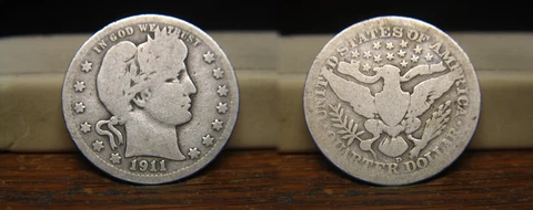 1911-D BARBER LIBERTY HEAD QUARTER 1911D US COIN Cover