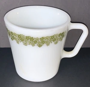 Original Pyrex Spring Blossom Green Daisy Milk Glass Coffee Mug/Cup 1410  (22) - Picture 1 of 8