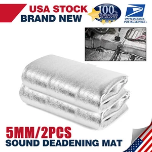200cm X 100cm 5mm 2PCS Heat Insulation Sound Deadener Pad for car Back Wheels - Picture 1 of 16