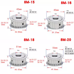 Polea de correa de distribución 8M 15T-22T tipo AF rueda síncrona para correa de distribución 16-42 mm - Imagen 1 de 10