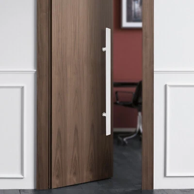 Manija de puerta de acero inoxidable de doble cara, manija de puerta comercial en forma de H Foto 1 de 4