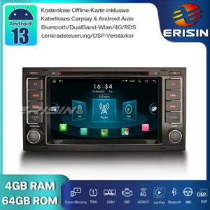 64GB CarPlay Android 13 Autoradio GPS DAB+ DVD DSP 4G Für VW Multivan T5 Touareg - Bild 1 von 22