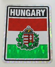 Hungary Country Flag Bumper Sticker Decal Reflective Metallic