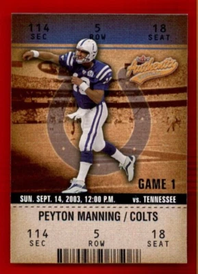 2003 Fleer Authentix #95 Peyton Manning. - Image 1 of 2